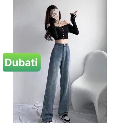 QUẦN BAGGY JEAN NỮ ỐNG RỘNG SUÔNG DÀI LƯNG CAO NÂNG MÔNG SANG CHẢNH HÀN QUỐC NEW VIP- DUBATI FASHION