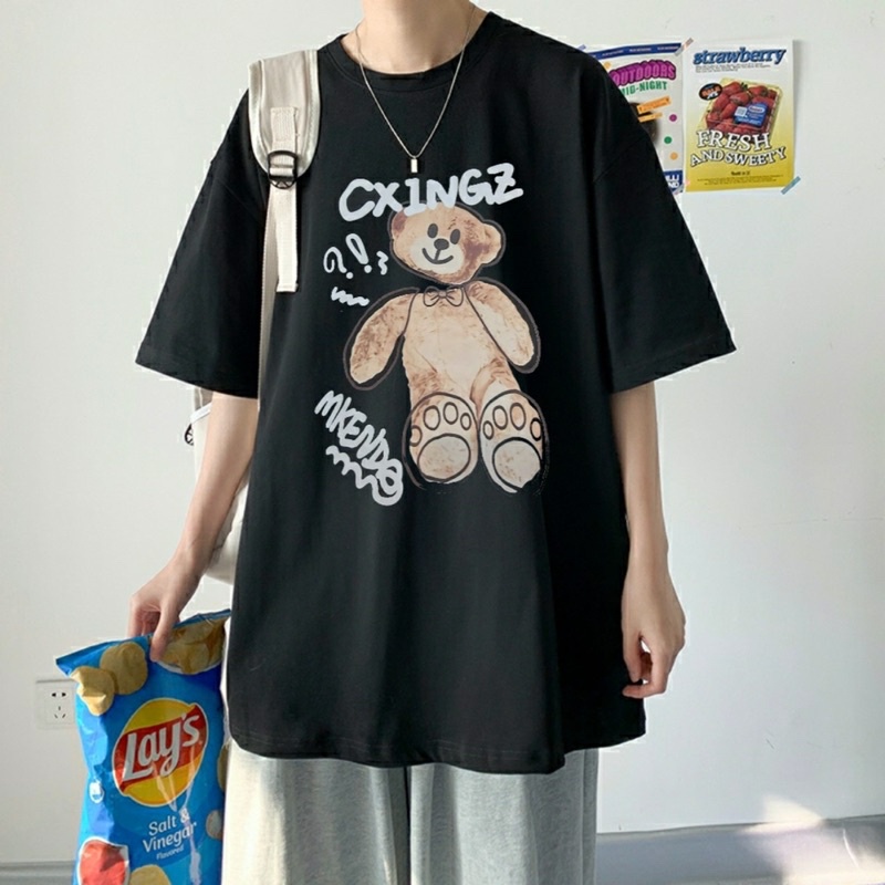 Áo thun nam nữ , áo phông chất cotton in hình con gấu