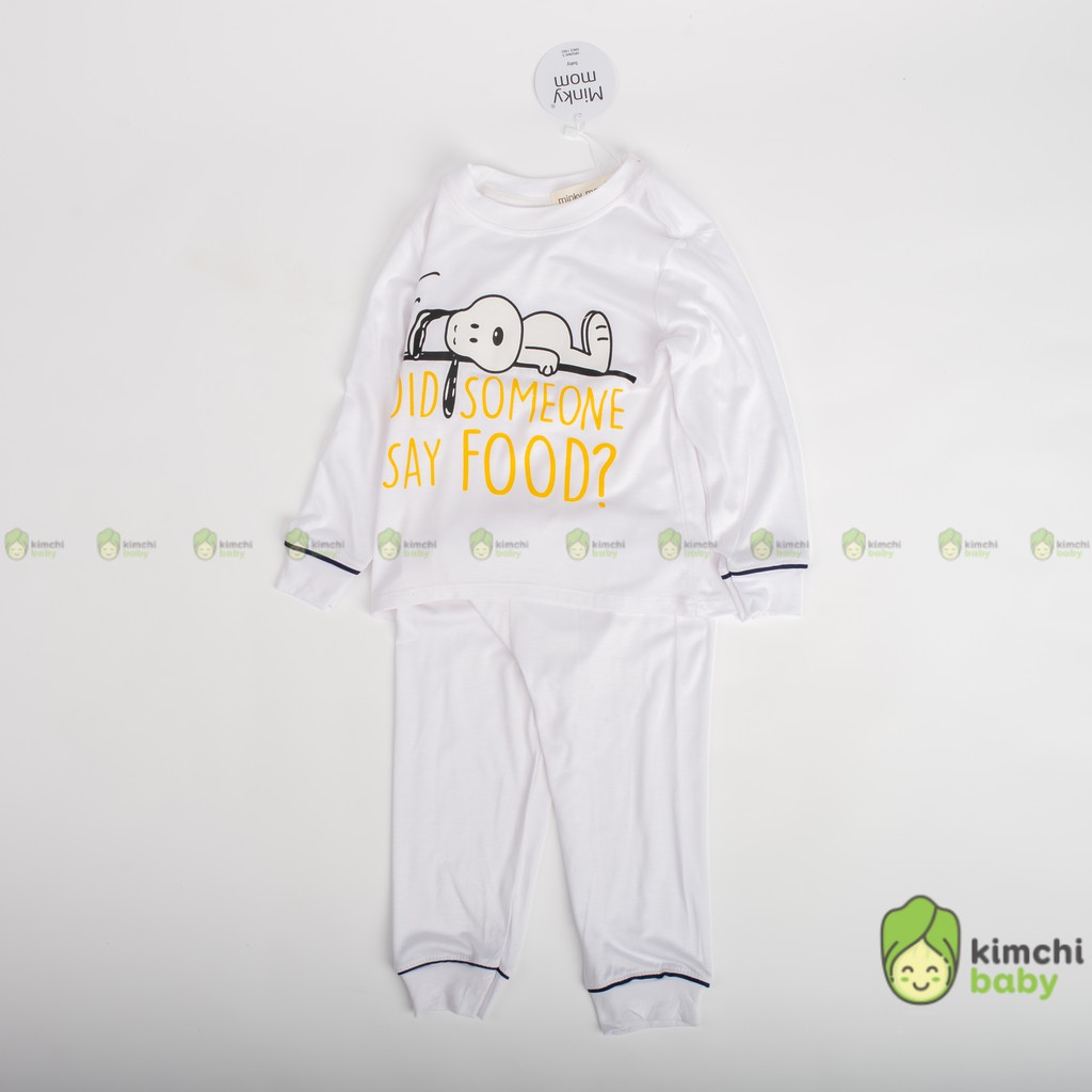 Đồ Bộ Bé Trai, Bé Gái Minky Mom Vải Thun Lạnh Hoạ Tiết Snoopy Dễ Thương, Bộ Quần Áo Trẻ Em Thu Đông MKMTD2132