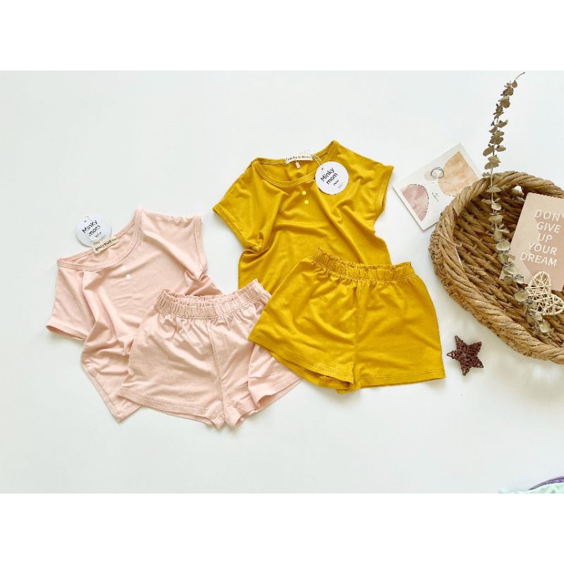Bộ thun lạnh cộc tay mẫu mới cho bé trai bé gái  SN36