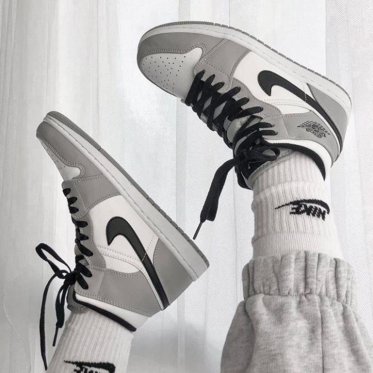 Giày Jordan 1 thể thao sneaker JD1 high xám cổ cao Hot trend nam nữ