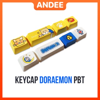 Keycap PBT in dyesub nhiều màu hoạt hình siêu dễ thương Shiba Inu – Doraemon