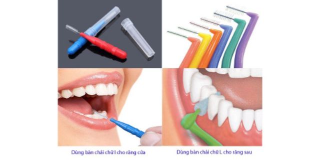 Bàn chải kẽ răng Doctor Polir niềng răng dạng chữ L, chữ I [Tặng bàn chải kẽ]