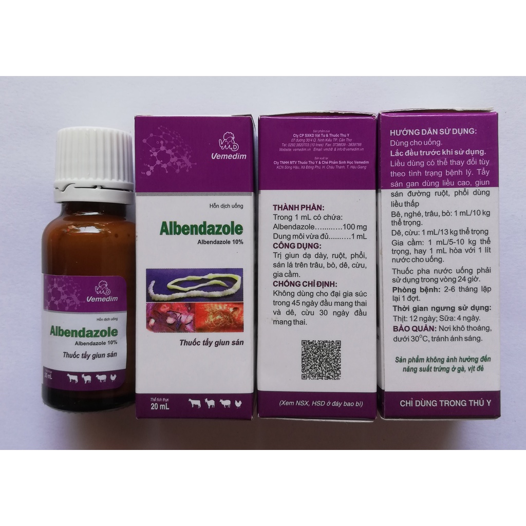Albendazole 20ml và Bát ăn dùng cho chó, mèo