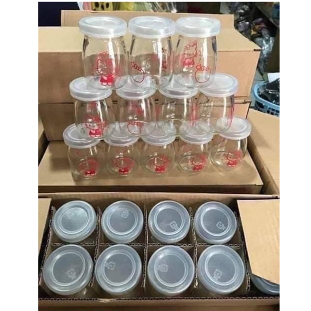 SET 12 HỦ SỮA CHUA THUỶ TINH