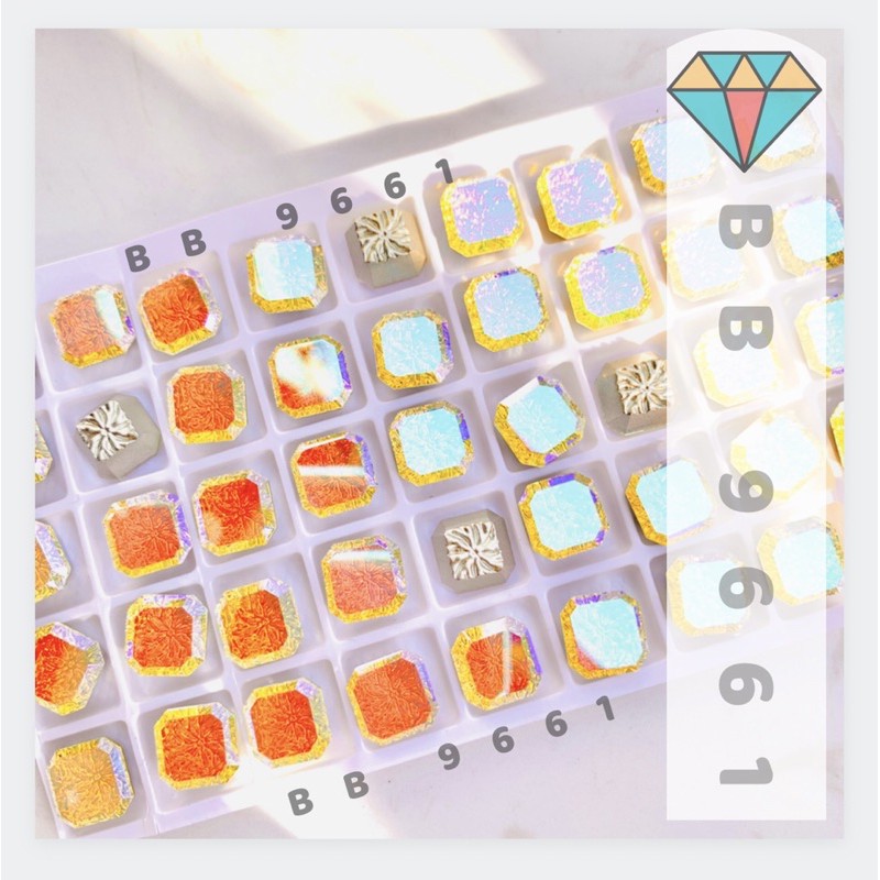 Pha Lê Vuông -Móng Nail- Đá KHỐI Cao cấp size 10*10mm