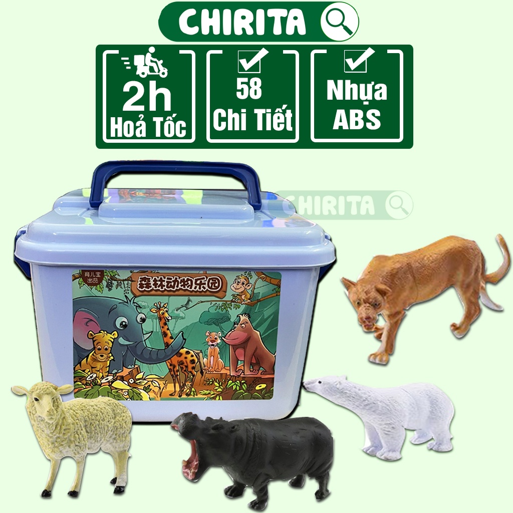 Đồ Chơi Mô Hình Động Vật 58 Chi Tiết Thú Rừng Hoang Dã Cho Bé Trai Và Gái Nhận Biết Thế Giới Xung Quanh Đồ Chơi Chirita