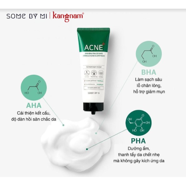 Sữa Rửa Mặt Some By Mi AHA-BHA-PHA 30 Days Miracle ACNE Clear Foam 100ml