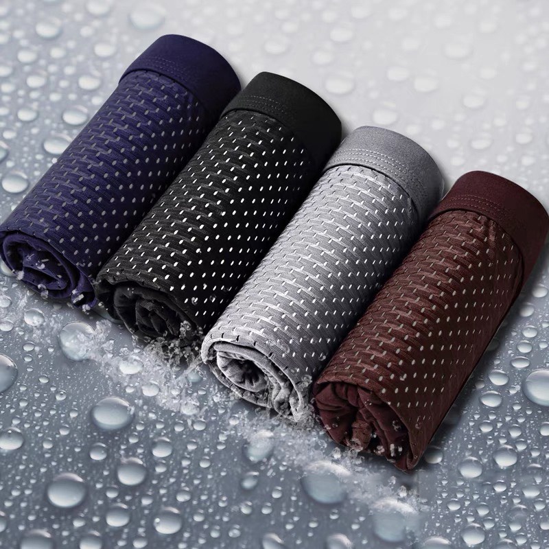 Hộp 4 Sịp Đùi Boxer Cao Cấp Thông Hơi Kháng Khuẩn Dành Cho Nam