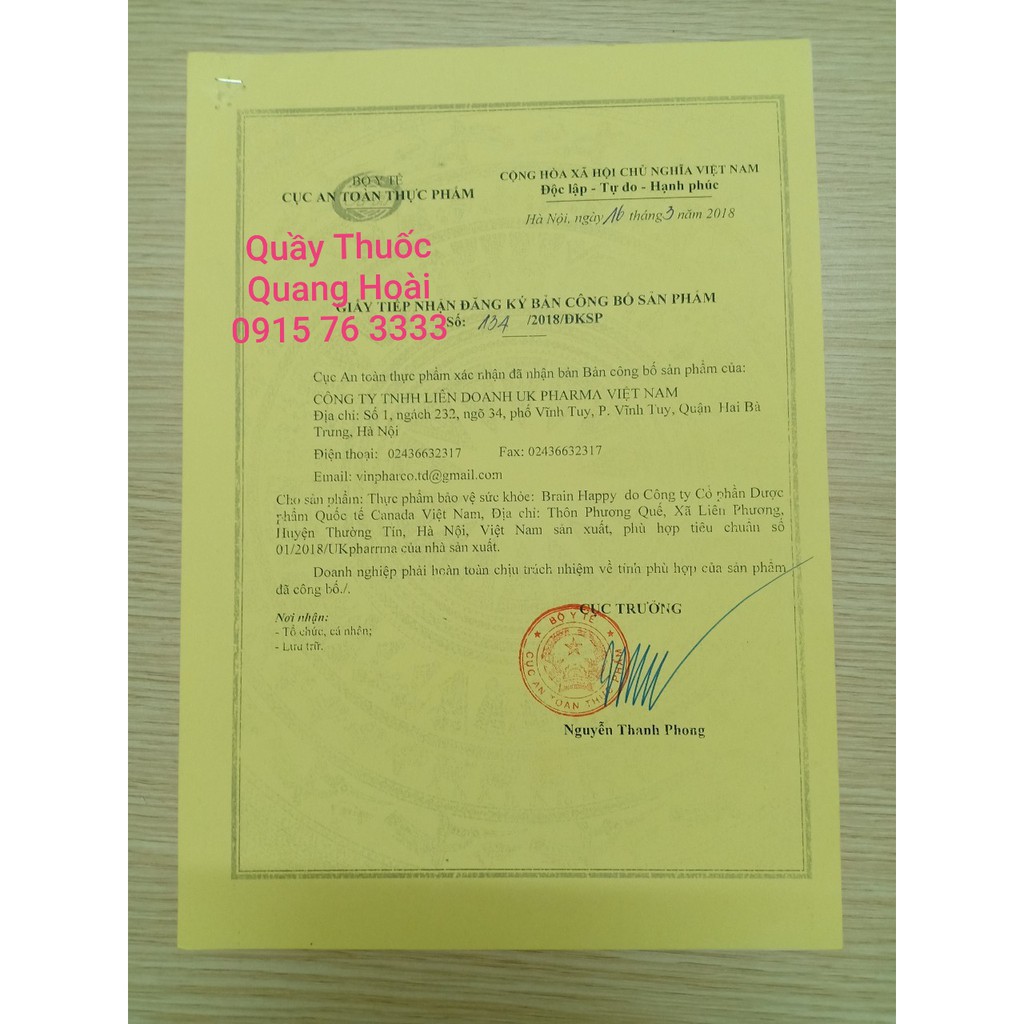 Hoạt Huyết Dưỡng Não BRAIN HAPPY Q10