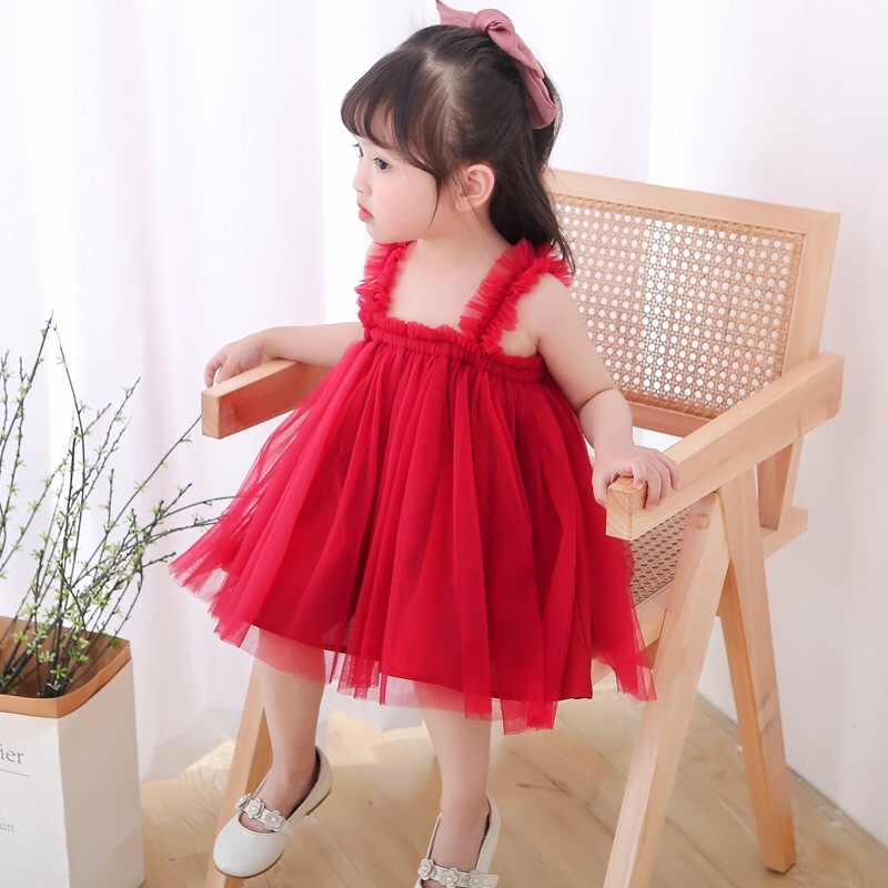 Đầm tutu hai dây dễ thương cho bé gái, THEMOON SHOP đầm công chúa bé gái