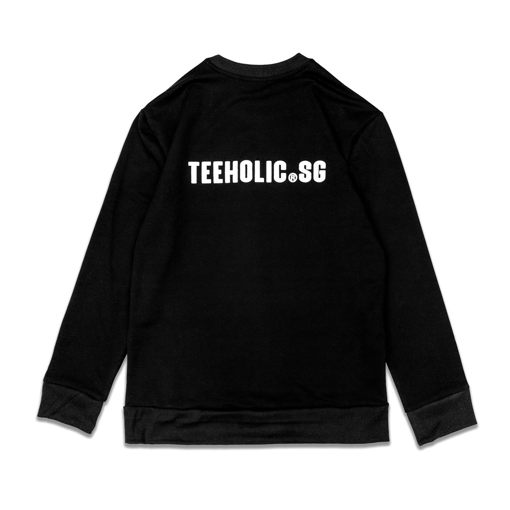 Áo Sweater Unisex TeeHolic Logo In Phồng Nổi THS.SG Màu Đen Trắng
