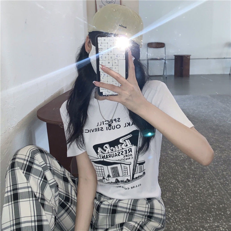 Áo Thun Tay Ngắn Phong Cách Âu Mỹ Thời Trang Cho Nữ