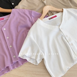 CROPTOP TĂM CỔ V FORM SUÔNG (ảnh thật/có sẵn)