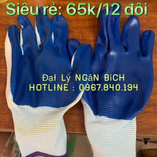 Gang tay phủ cao su (bịch 12 đôi)