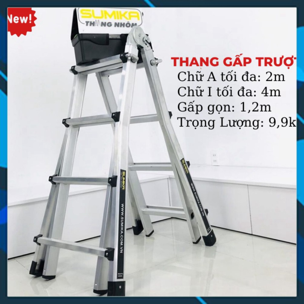 Thang nhôm gấp trượt đa năng 4m SUMIKA SKM404