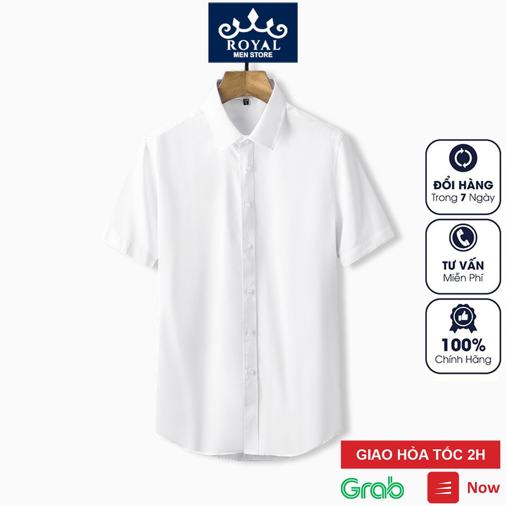 Áo sơ mi nam tay ngắn cao cấp Hamino tay lỡ chất lụa mềm mại thoải mái form rộng thời trang F