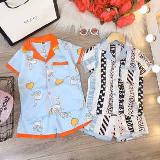 Bộ lụa bé trai gái size đại