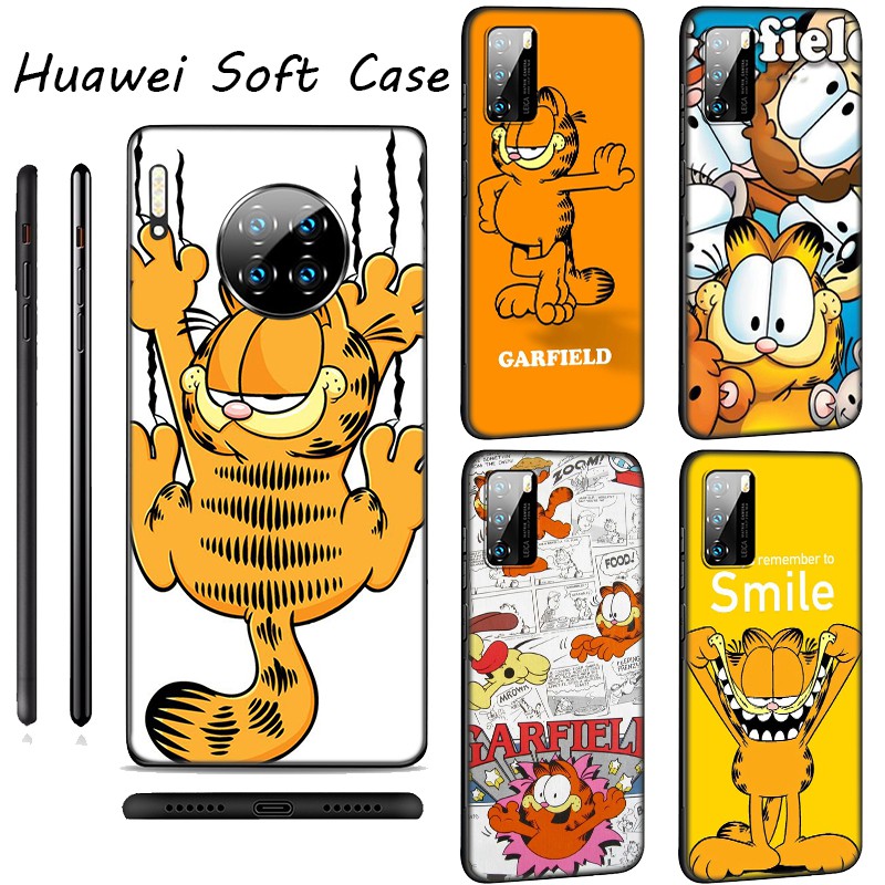 Ốp điện thoại mềm in hình mèo Garfield 34MB cho Huawei P20 P10 P9 P8 Lite Mini Pro 2017 2016 2015 P20Pro P10Lite P8Lite