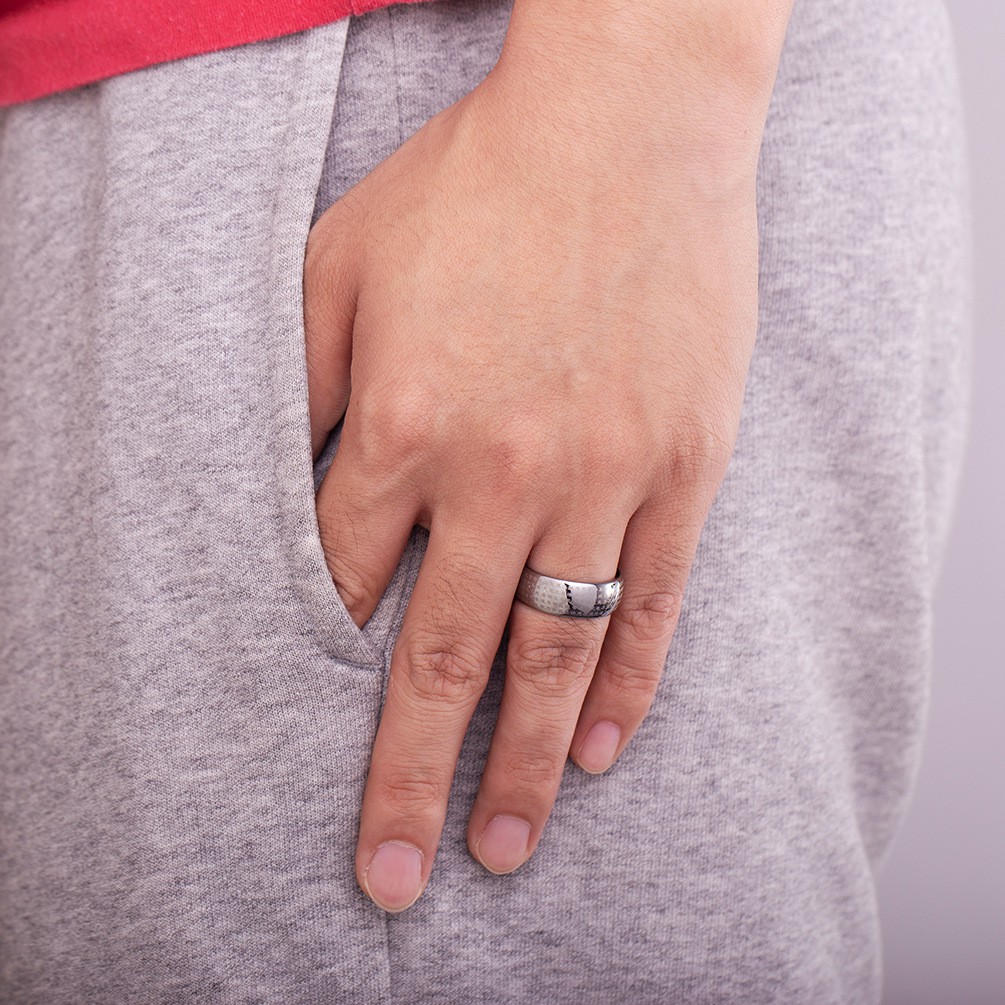 Nhẫn thép titan đơn giản cho nam và nữ-phong cách Phật giáo