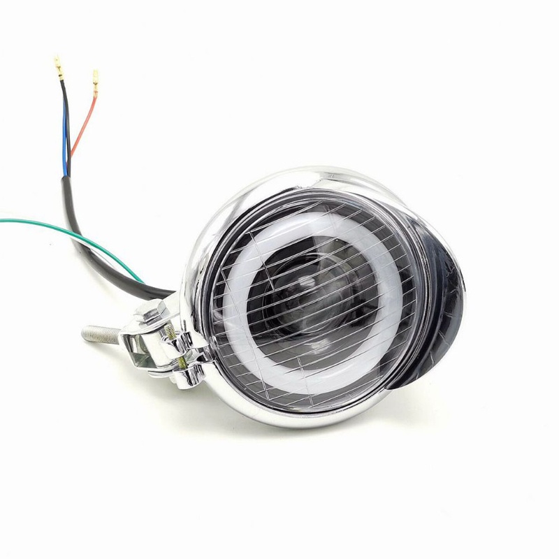 Đèn Pha LED 12V Hình Đôi Mắt Thiên Thần Chống Sương Mù Chống Thấm Nước Dễ Lắp Đặt Dành Cho Xe Máy