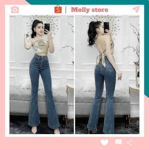 Quần jeans loe, quần jean ống rộng, quần ống loe Mollystore
