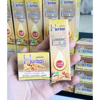 Combo Kem nghệ và serum Herbal thái lan