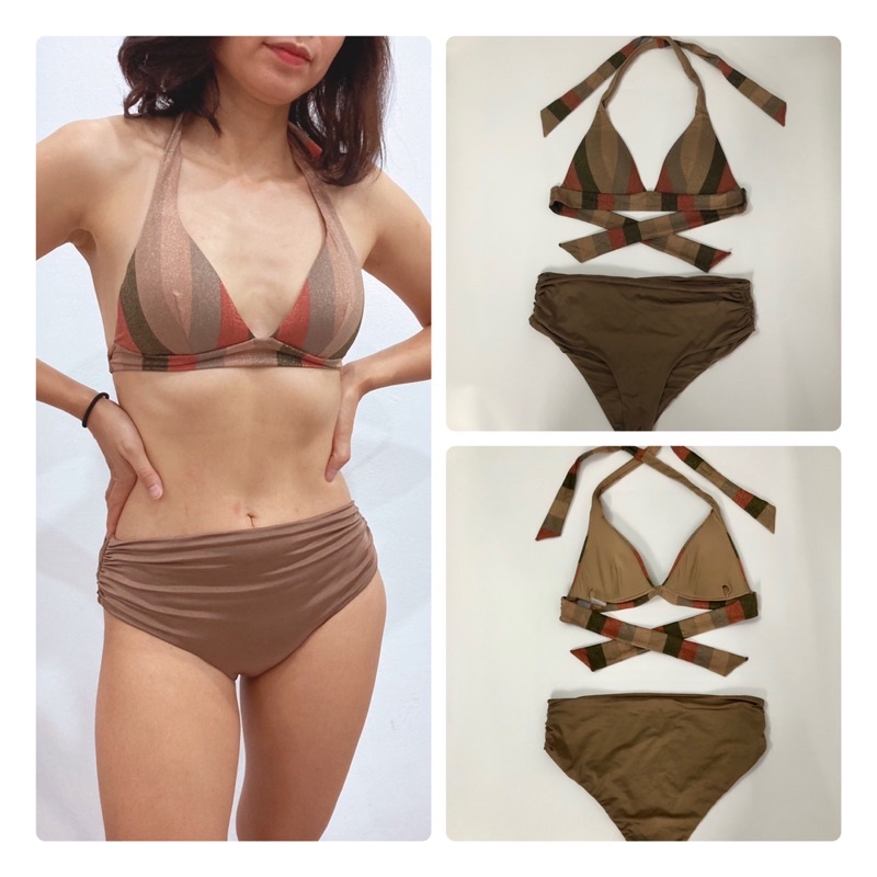 [Nhiều Kiểu] Bikini Hai Mảnh Cạp Cao Áo Có Mút Nâng Ngực Hàng Xuất Xịn