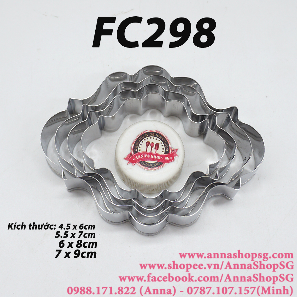 FC298 BỘ KHUÔN CẮT TẠO HÌNH BẢNG TÊN HÌNH THOI