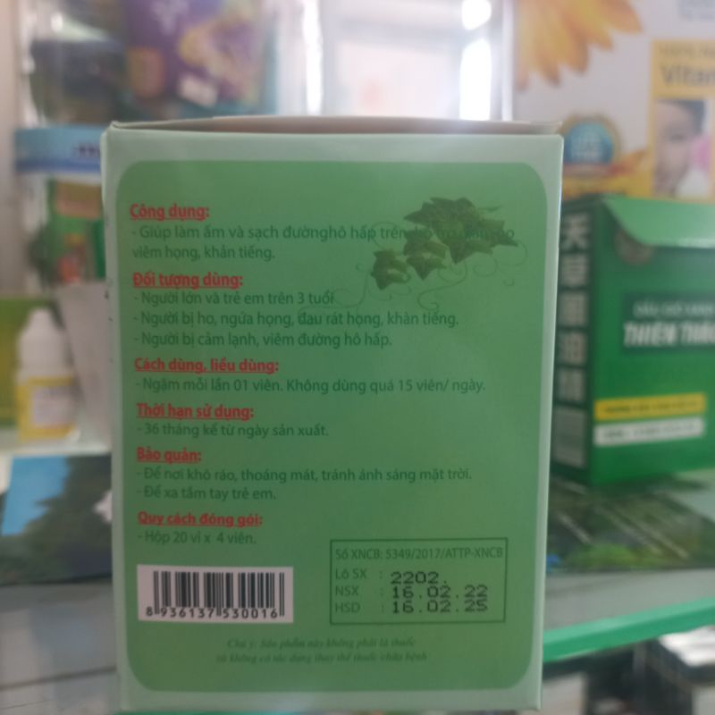 Kẹo Ngậm không đường Vạn Thường Xuân an toàn cho mẹ và bé hộp 80 viên