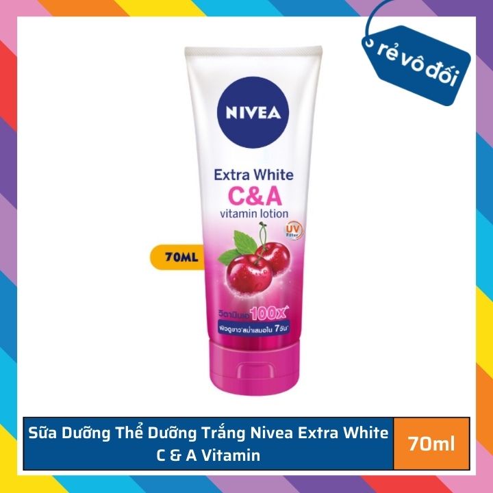 Sữa dưỡng thể dưỡng trắng Nivea Extra White C & E Vitamin / C & A Vitamin 180ml - Thái Lan