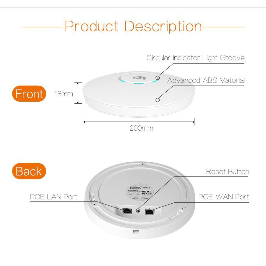 BỘ PHÁT WIFI ỐP TRẦN COMFAST CF-E350N