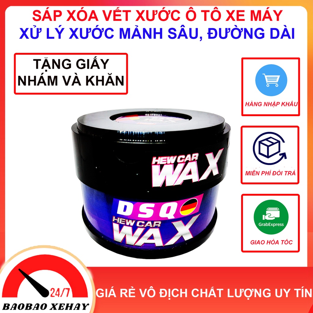 Sáp Phủ Bóng Sơn Xe Ô tô Nano Wax, Tăng Độ Bóng Bề Mặt Nhanh Chóng và Hạn Chế Bụi Bẩn DSQ 300G,Phủ Bóng Sơn Chống Nước