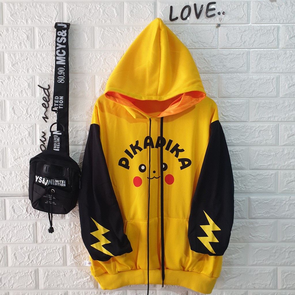 Áo Hoodie Pikachu unisex dễ thương - Kèm ảnh thật