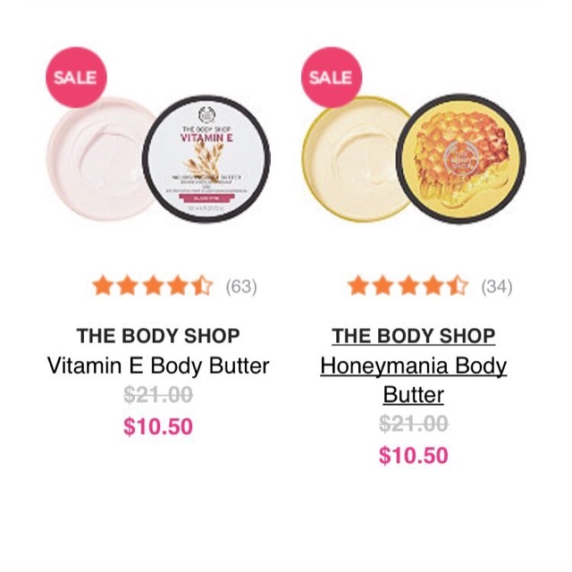 BUTTER CREAM THE BODY SHOP SALE 50%