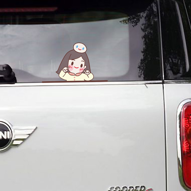 Sticker Dán Trang Trí Xe Hơi Chống Thấm Nước Họa Tiết Hoạt Hình Vui Nhộn