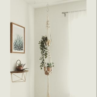 Dây treo chậu macrame treo hai chậu
