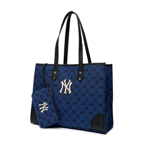 Túi Xách MLB Monogram Diamond Jacquard Shopper Bag 3AORL021N-50BLD Xanh Blue - Inbox shop trước khi đặt hàng