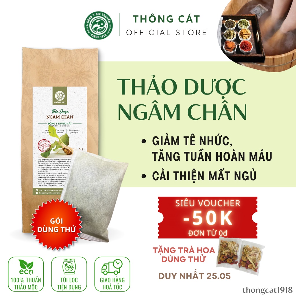 Thảo dược ngâm chân Đông Y cao cấp Thông Cát [đẩy lùi đau nhức xương khớp, hôi chân sau 6 ngày] - Dùng thử