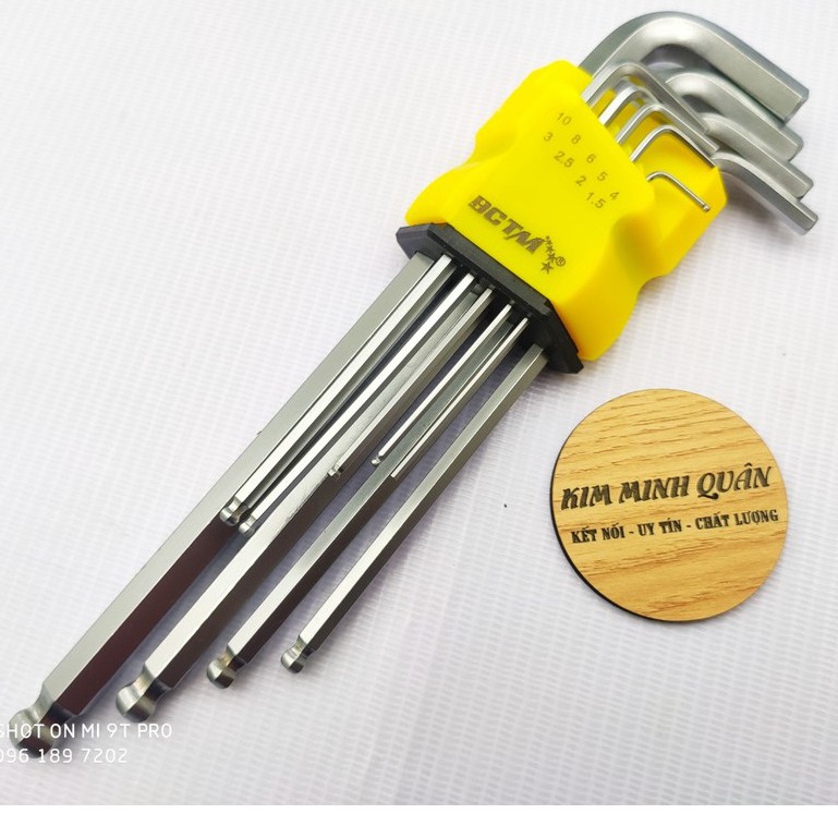 Bộ lục giác đầu bi 9 cây BCTM