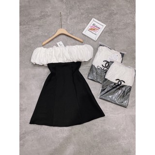 ĐẦM TRỄ VAI BÈO PHỐI TRẮNG ĐEN