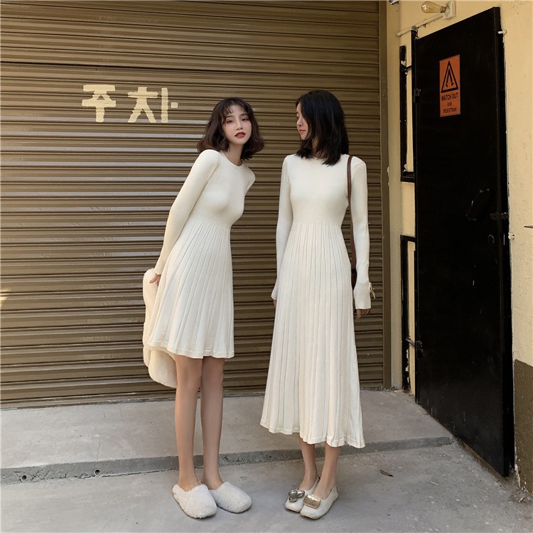 /Xả kho/ Váy len dệt kim đôi bạn thân dáng ngắn và dáng dài xinh xắn thời trang - ảnh thật ở cuối - psyche