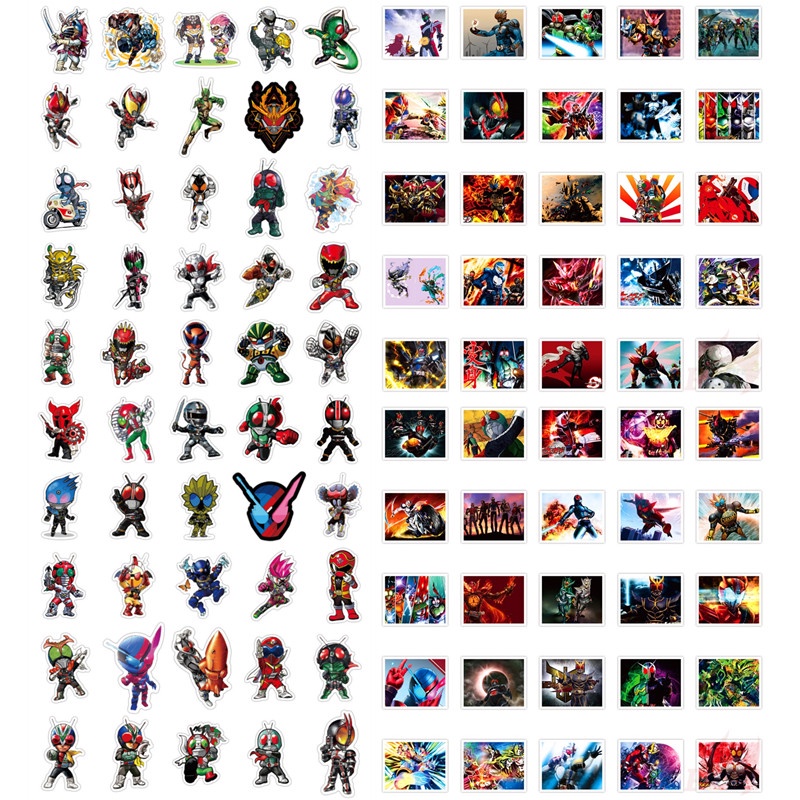 Bộ 100 Cái / Bộ ❉ Hình Dán Người Lái Mặt Nạ ❉ Miếng Dán Hình Kamen Rider Thời Trang Chống Thấm Nước