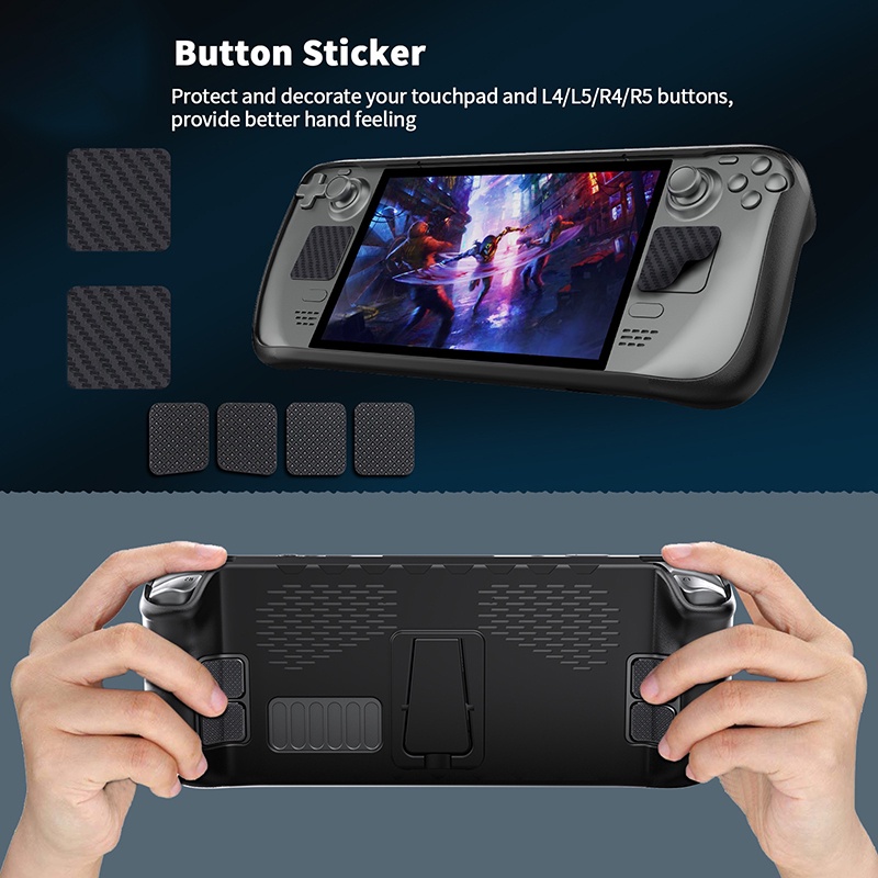 Bộ Ốp TPU 7 Trong 1 Kèm Giá Đỡ Và Miếng Dán Nút Bấm Điều Khiển Chơi Game Hấp