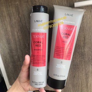 (hàng chính hãng) Combo Dầu gội và Kem hấp dành cho tóc màu Đỏ Ultra Red Lakme New 300mlx2 2019