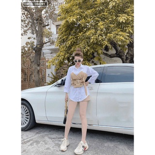 [HÌNH THẬT] Set áo sơ mi kết hợp quần short cá tính