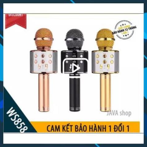 Micro Karaoke KIÊM Loa Bluetooth WS-858 giá rẻ |Phutuan91