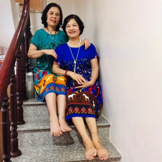 Váy lanh trung niên cho mẹ mẫu mới không nhăn