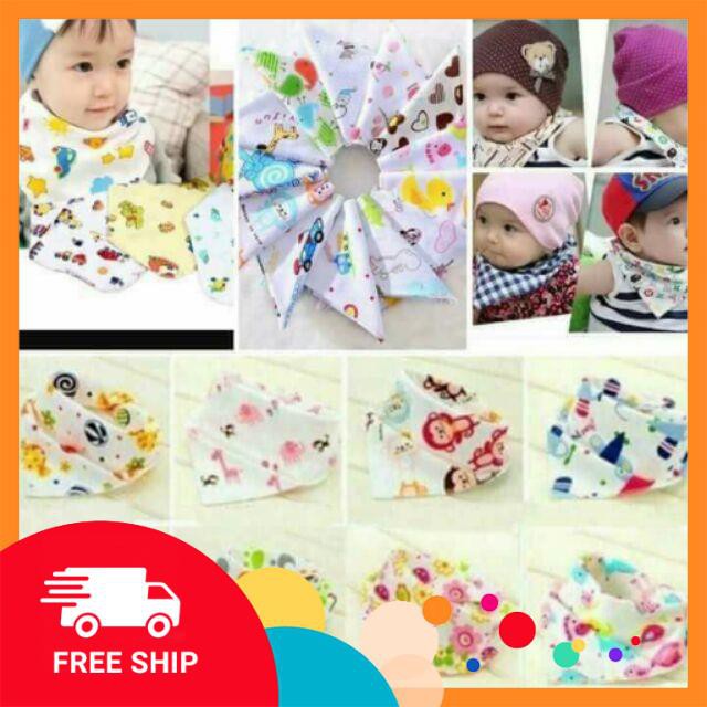 Combo 10 yếm cotton 2 lớp cho bé
