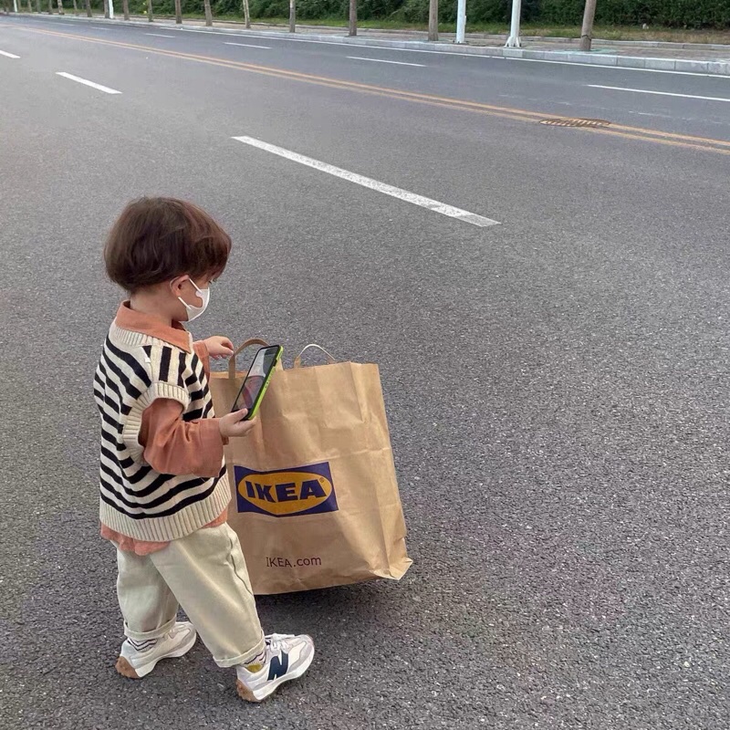 Áo ghi lê len sọc ngang Hàn Quốc dành cho bé trai bé gái size 80 đến 130